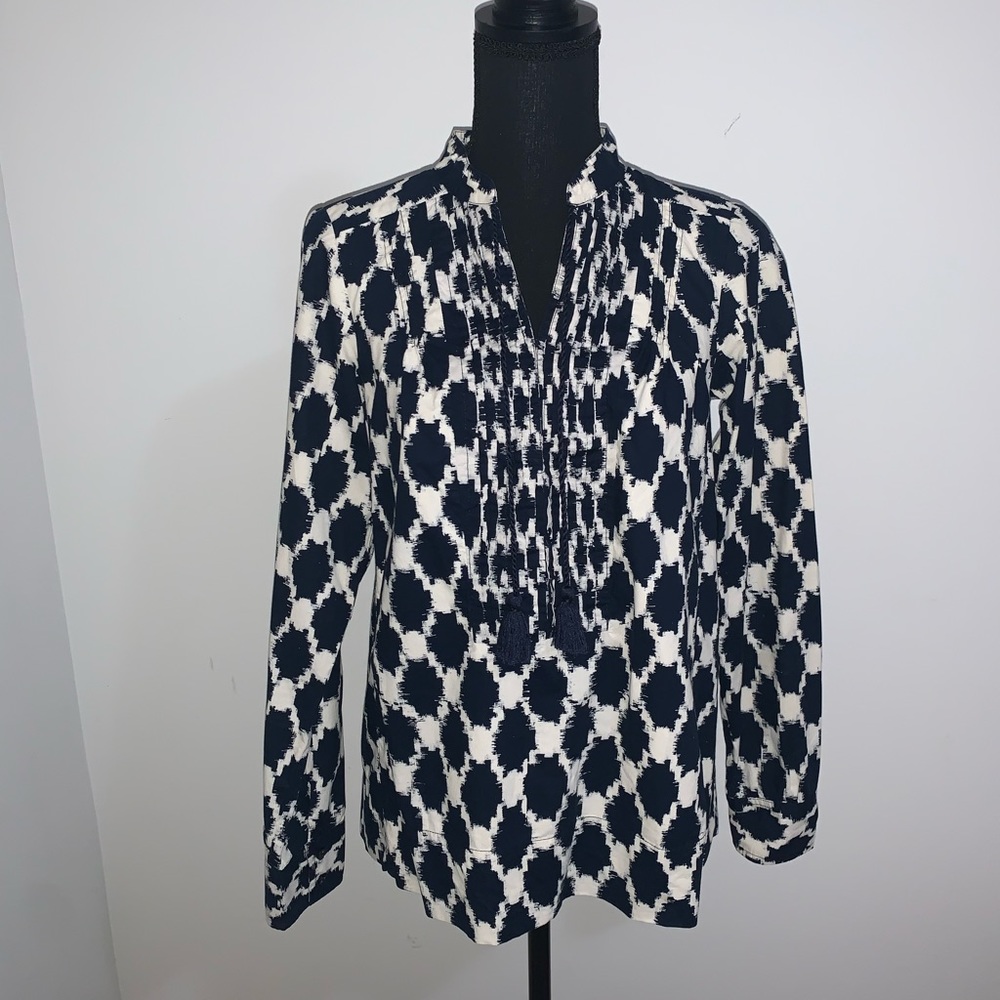 J.Crew cream and navy tunic. Size 2